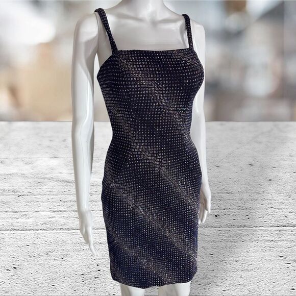 Jovani Blue & Silver Mini Dress - Picture 4 of 10